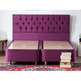 Resim Nironyatak Niron Purple Baza Ve Başlık Seti 180X200 Cm Çift Kişilik Sandıklı 
