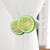 Resim 1 Set Boho Stil Plastik Limon Dilimi Perde Klipsi, Dekoratif Sahte Meyve Perde Bağlama, Pencere Tedavisi İçin Ev Dekoru Aksesuarı 