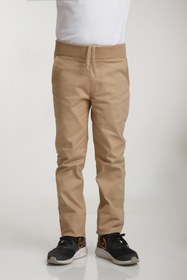 Resim nacar çarşı Unısex Çocuk Rıbana Bel Camel Canvas Okul Pantolonu 