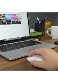 Resim Beyaz Renkli Ergonomik Sessiz Kablosuz Mouse - Usb Alıcılı, Ofis Ve Oyun İçin Konforlu Bilgisayar Faresi Ms6310 5496 Diğer 