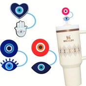 Resim 2 veya 4 Hasır Kapları Seti, İçmek İçin Harika Yeniden Kullanılabilir Kapaklar - 7-8 mm (0.69-0.79 cm) Ölçüsünde Hasır İçin Tasarlanmış. 