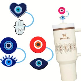 Resim 2 veya 4 Hasır Kapları Seti, İçmek İçin Harika Yeniden Kullanılabilir Kapaklar - 7-8 mm (0.69-0.79 cm) Ölçüsünde Hasır İçin Tasarlanmış. 