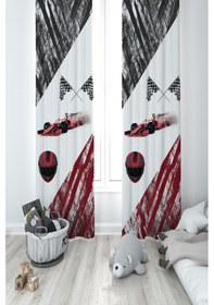 Resim Mekta Home Bebek Ve Çocuk Odası Formula Desenli 2 Kanat Fon Perde 