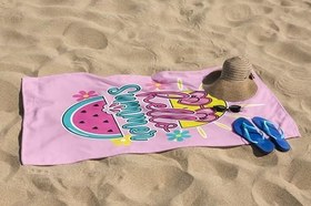 Resim Hello Summer Watermelon Desenli Plaj Havlusu Kız Çocuk Plaj Havlusu 
