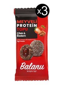 Resim Meyveli Çilekli & Bademli Protein Topları 55gr X3 Adet 
