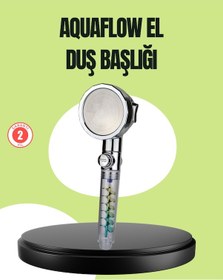 Resim Basınçlı El Duşu Başlığı Döner Pervaneli Göz Kamaştıran Yağmur Etkisi Çok Renkli 