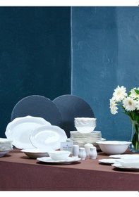 Resim Maxx Doria Star Platinum 12 Kişilik 60 Parça Yemek Takımı Pa2058 Beyaz - Platin 