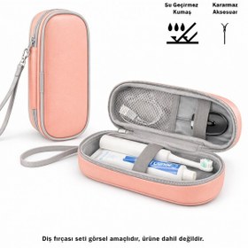 Resim Microcase Şarjlı Diş Fırçaları İçin Askılıklı Seyahat Saklama Çantası Koruma Kabı Kutusu Pembe Al5571 