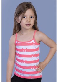 Resim Toontoy Kids Kız Çocuk Kedi Baskılı Atlet Beyaz 
