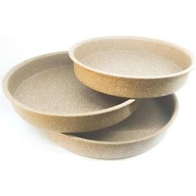 Resim Oms 3086 3 Parça Granit Tepsi Seti Kahverengi 