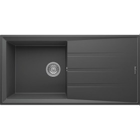 Resim Real Stone P012 - 1 Gözlü Damlalıklı Granit Eviye 100 x 50 CM Antrasit 