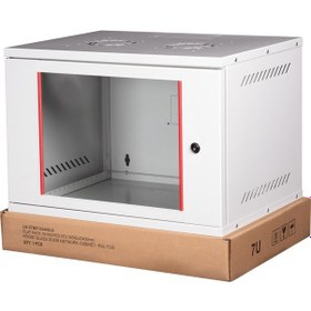 Resim Teknoloji Caddesi 7u 19" Duvar Tipi Rack Kabinet - 542x400mm Cam Ön Kapaklı Demonte Ağ Ve Güvenlik Dolabı 