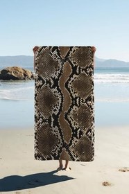 Resim Dijital Baskı Plaj Deniz Havlusu Yılan Derisi Desenli Peştamal HVL0191 