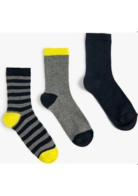 Resim Koton 3'lü Renkli Çorap Seti Multıcolor 4wkb80022aa 4WKB80022AAMIX Mavi 
