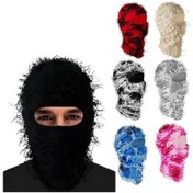 Resim Balaclava Yıpranmış Kayak Maskesi Örme Bere Kış Sıcak Tam Yüzlü Kayak Maskesi Erkekler Kadınlar İçin Kamuflaj Balaclava Kayak Şapkaları Diğer 