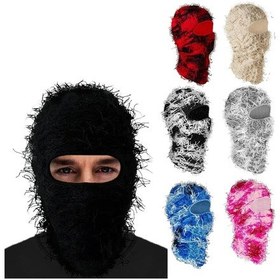 Resim Balaclava Yıpranmış Kayak Maskesi Örme Bere Kış Sıcak Tam Yüzlü Kayak Maskesi Erkekler Kadınlar İçin Kamuflaj Balaclava Kayak Şapkaları Diğer 