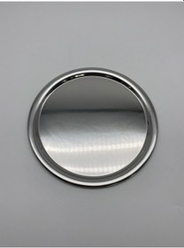 Resim 6'lı Gümüş Yuvarlak Çay Ve Kahve Sunum Tepsisi 22cm 