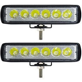 Resim Jeehugo 30w 6000k Led İş Işığı, 9-30v Dc, Ip68 Su Geçirmez, 6 İnç 6 Led'li Tek Sıra, Siyah 2 Adet 
