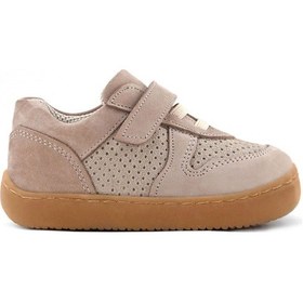 Resim Rakerplus Bob Hakiki Deri Bej Barefoot Cırtlı Lastikli Bebek Sneaker Ayakkabı 