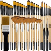 Resim 32 adet Sanatçı Boya Fırça Seti, Naylon Kıllar, Yuvarlak, Filbert, Düz, Fan, Açı, İnce Detay, Ergonomik, Orta Nokta, Akrilik, Yağlı Boya, Su Temizleme Boyama, Sanatçı Serisi, Başlangıç Sanatçı 