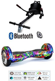Resim Citymate Smart Balance Elektrikli Kaykay Hoverboard 8.5" Akıllı Dengeli Ledli Bluetooth Hoparlörlü Yaprak 