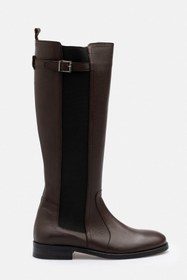 Resim RUJO Acı Kahve Hakiki Deri El İşçiliği Yandan Fermuarlı Elastilastikli Binicii Çizmesi 