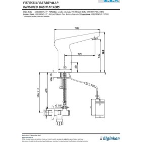 Resim E.C.A Fotoselli Lavabo Musluğu Pilli 108108047 