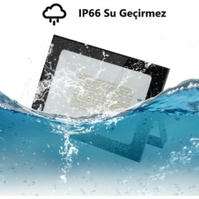 Resim RRULTECH Led Işık Projektör 100W Beyaz Işık 6500K 9000LM Bahçe Duvar Yol Aydınlatma Dış&İç Mekan 