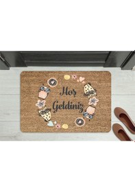 Resim Home Hoşgeldiniz Dekoratif Çok Amaçlı Iç Ve Dış Kapı Paspası Haki 