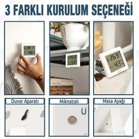Resim AyrStore Dijital Oda Termometresi ve Nem Ölçer – LCD Ekranlı, Kompakt Higrometre, İç Mekan S 