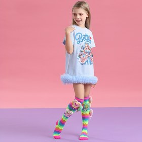 Resim MITIN SEMI Kızlar İçin Eğlenceli Çoraplar - Esnek Orta-Baldır ile Yüksek Ayak Bileği Çorapları, Pastel Renkler (Pembe, Mavi, Sarı, Yeşil, Mor), Tüm Mevsimler için Parti ve Günlük Kıyafet - Küçük Kızlar için Doğum Günü veya Cadılar Bayramı Hediyesi, Oyuncağı Tasarım, Elde Yıkama, Çocuk Modası 