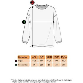 Resim Toontoy Kız Çocuk Baskılı Balıkçı Yaka Sweatshirt Lacivert 