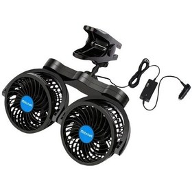 Resim Willowhaven Siyah Kelepçeli Çift Başlıklı Araç Fanı, Fırçasız Motor, Güçlü Rüzgar, Sessiz 