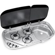 Resim Dometic Hsg 3436 3 Ocaklı, Camlı Gazlı Ocak ve Evye 