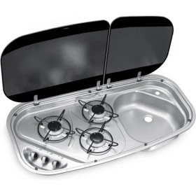 Resim Dometic Hsg 3436 3 Ocaklı, Camlı Gazlı Ocak ve Evye 