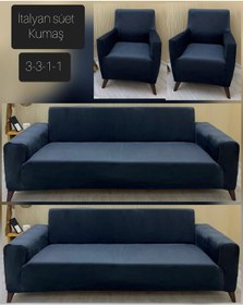 Resim Koltuk Örtüsü Tüm Giydirme İtalyan Süet 3-3-1-1 