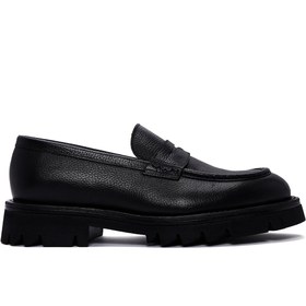 Resim Erkek Siyah Deri Casual Loafer Derimod