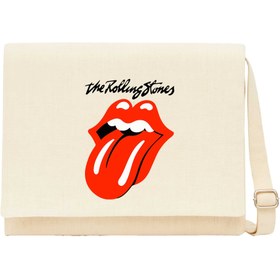 Resim Rolling Stones Krem Kanvas Postacı Çantası - Krem 