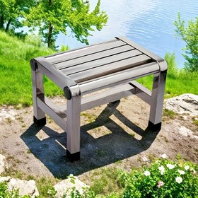 Resim 1 adet Paslanmaz Çelik Kalınlaştırılmış Bank, Dayanıklı, Su Geçirmez, Kaymaz, Banyo, İç ve Dış Mekan Kullanımı için Uygun 