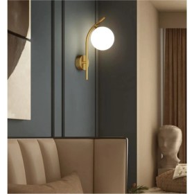 Resim Mediterian Modern beyaz camlı tekli aplike, şık ve estetik ev aydınlatması, E14 duy tipi. 