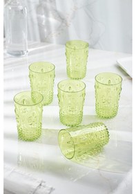 Resim Akrilik Yeşil Tekli Kısa Bardak & Su Meşrubat Kahve Yanı Bardağı 400 Ml Cam Değildir Yeşil 