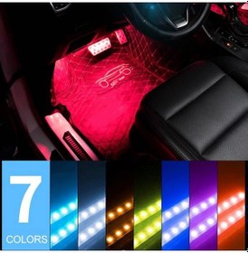 Resim Araç İçi Atmosfer Taban Işık 4-9 Led Kumandalı Çok Renkli 