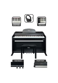 Resim Midex PLX-190BK 88 Tuşlu Siyah Tuş Hassasiyetli Çekiç Aksiyonlu Piyano 