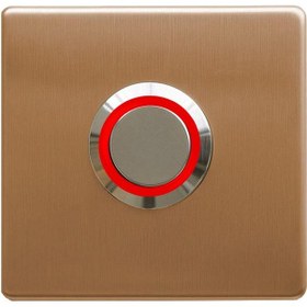 Resim Lockway Z-201abk Bronz Paslanmaz Tek Kontak Zil Butonu Kırmızı Led 