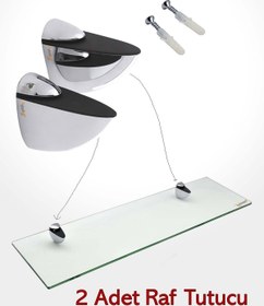 Resim Bubizde Cam Tutucu Cam Etejer Aparat Cam Raf Montaj Aparatı 2li Metal Nikelajlı 