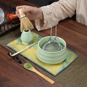Resim 4 Parça Matcha Tören Seti: Bambu Çırpıcı, Geleneksel Kaşık & Kase - Mükemmel Matcha Hazırlığı İçin İdeal - Çay Tutkunlarına Noel, Sevgililer Günü, Anneler & Babalar Günü İçin Harika Hediye, Matcha Çay Seti 