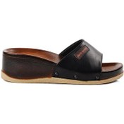 Resim Pierre Cardin Siyah Dolgu Topuk Kadın Terlik Pierre Cardin