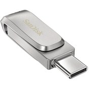 Resim Sandisk Sdddc4 128gb Otg Usb3.1 Type-c Metal U Disk Type-c/type-a Döndürülebilir Çift Portlu Usb Flash Sürücü 150mb/sn'ye Kadar Okuma Hızı 