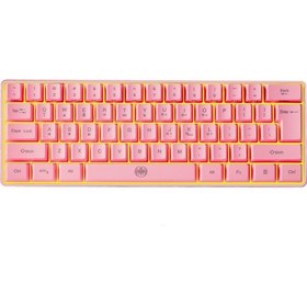 Resim Geeksen 61 Tuşlu Kablosuz Klavye Bt+2.4g Çift Modlu Klavye Rgb Arka Aydınlatma Efekti Abs İki Renkli Enjeksi Pembe 