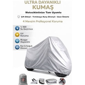Resim Yuki Gelato 150 Motor Brandası,motosiklet Brandası Gri Renk Kar Su Yağmur Geçirmez,motor Örtüsü,motor Çadırı,motorsiklet Brandası Coverplus Kalitesiyle 